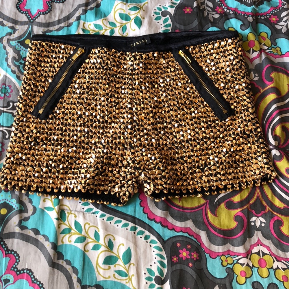 Gold sequin hot pants
